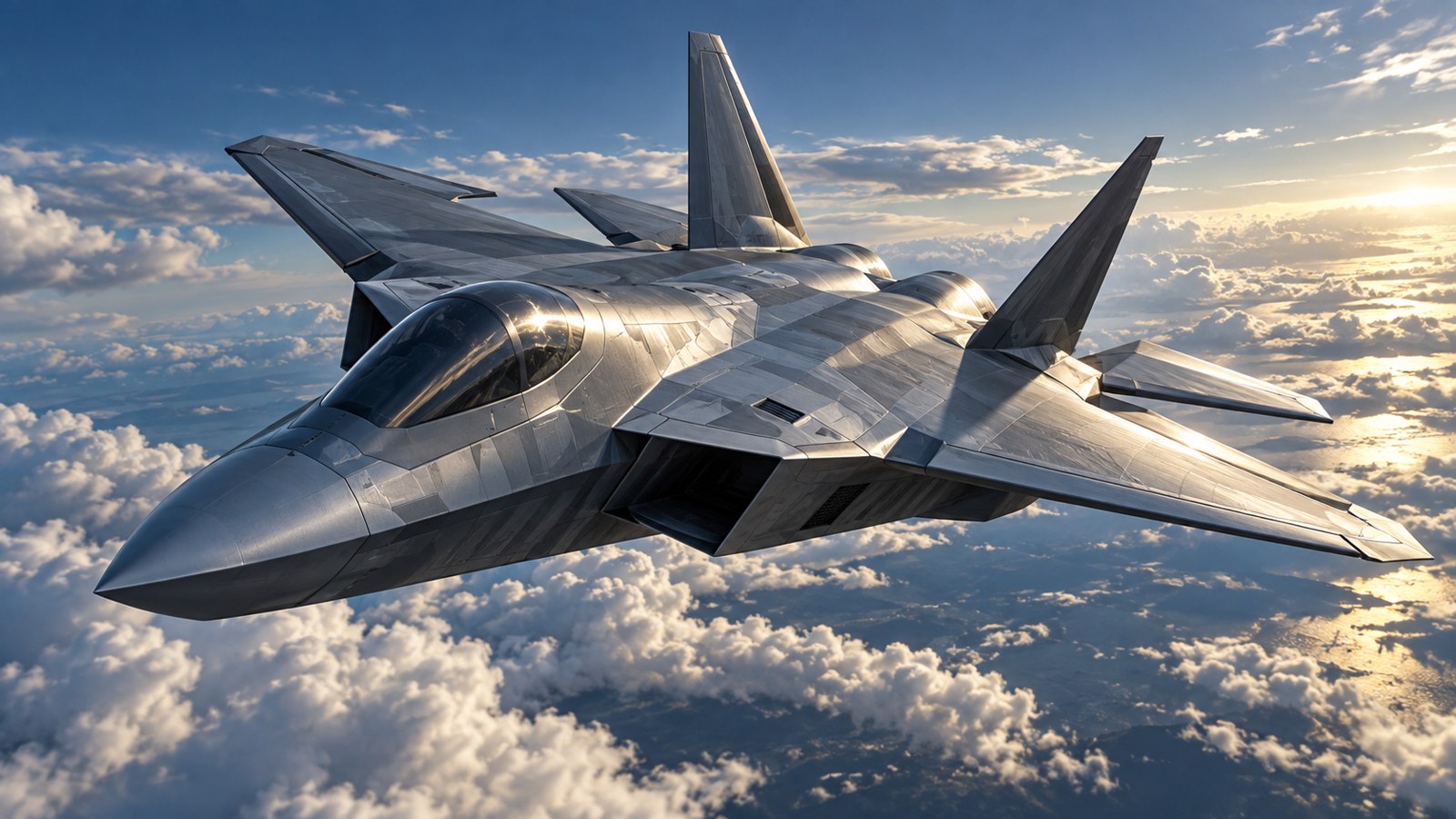 Conceptual editorial illustration of a future fighter aircraft; not an actual Boeing design