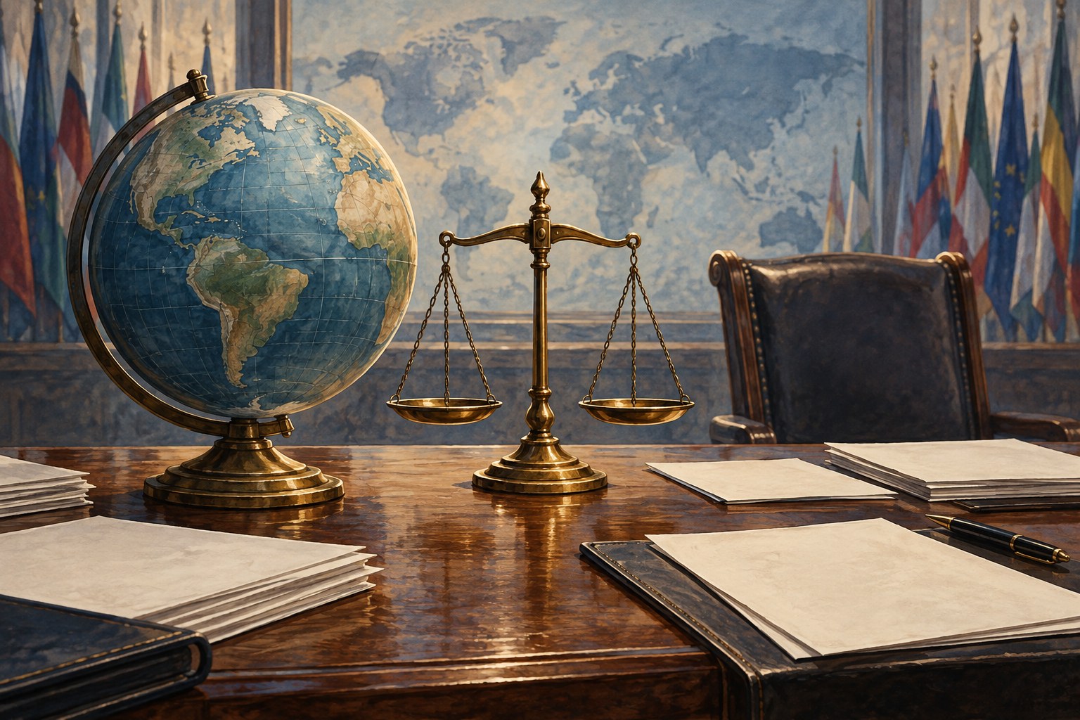 AI-generated editorial illustration for U.S. Leaves European Anti-Corruption Watchdog