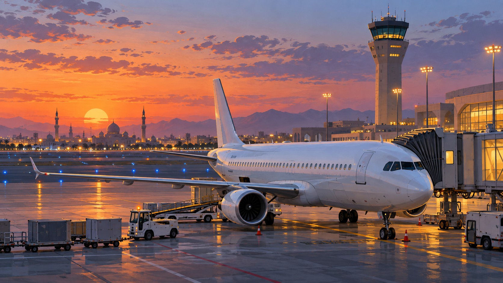 AI-generated editorial illustration for Flydubai Flight Lands Safely After Cockpit Incident; Investigation Continues