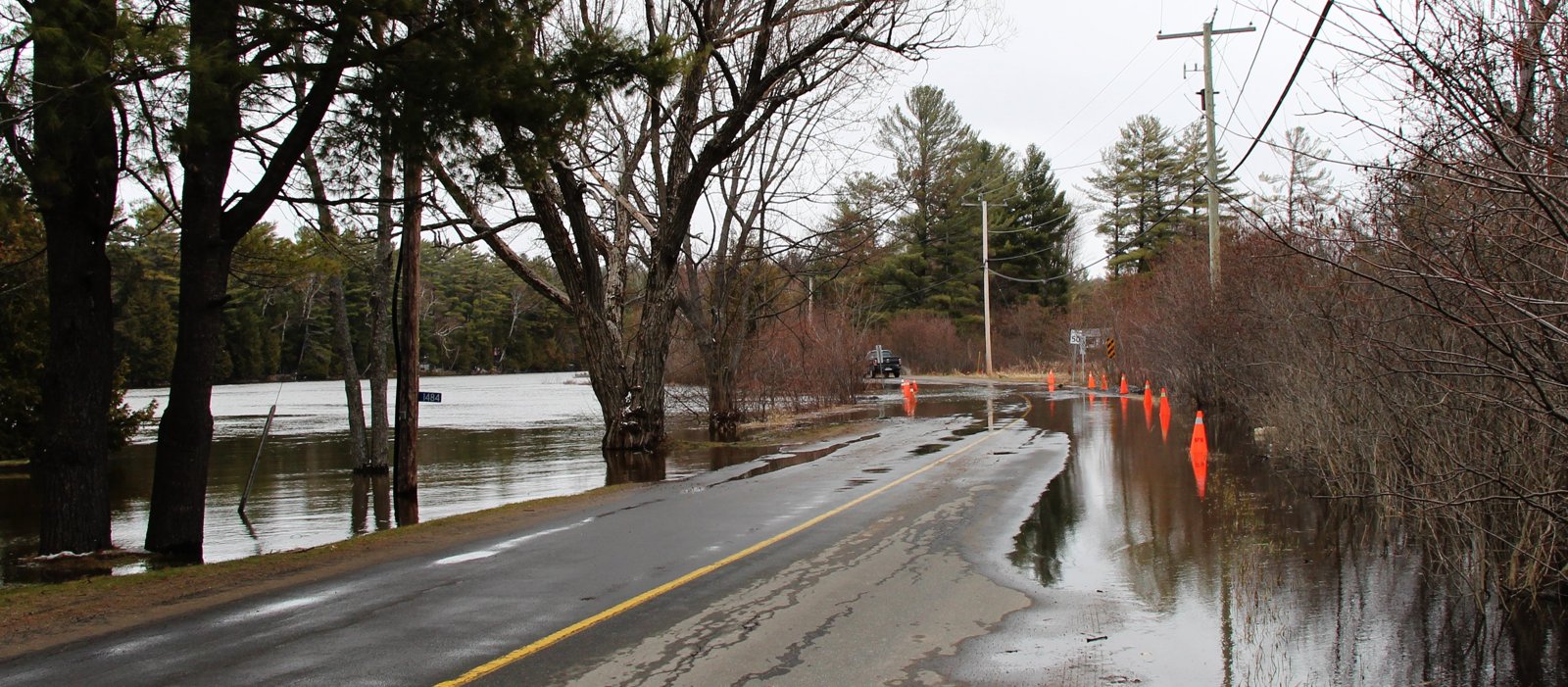 Representative file image of a flooded country road in Muskoka in 2013