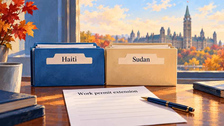 Editorial illustration of blank application paperwork and a pen on a desk